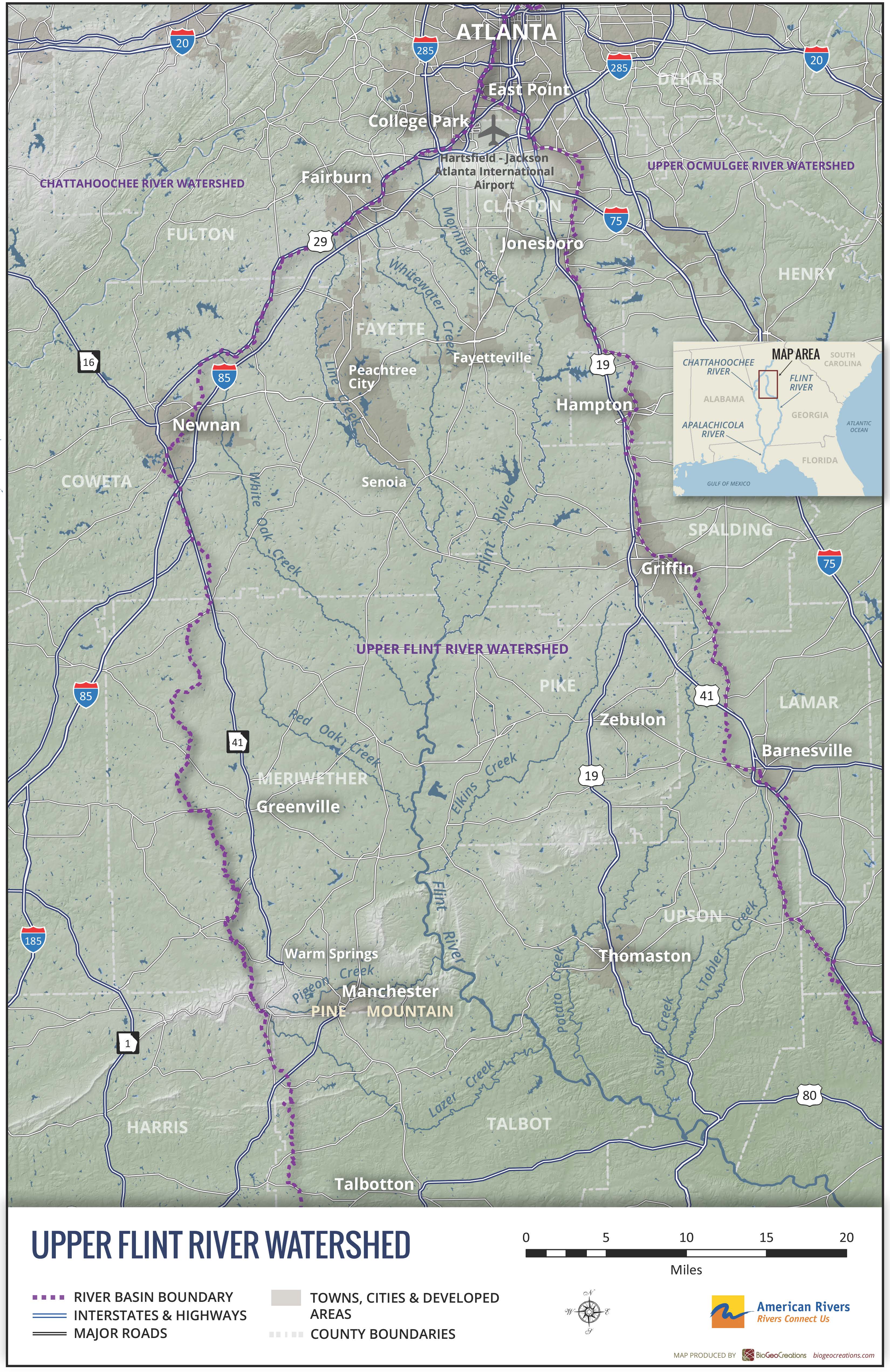 Flint River Georgia Map Upper Flint River Working Group - American Rivers