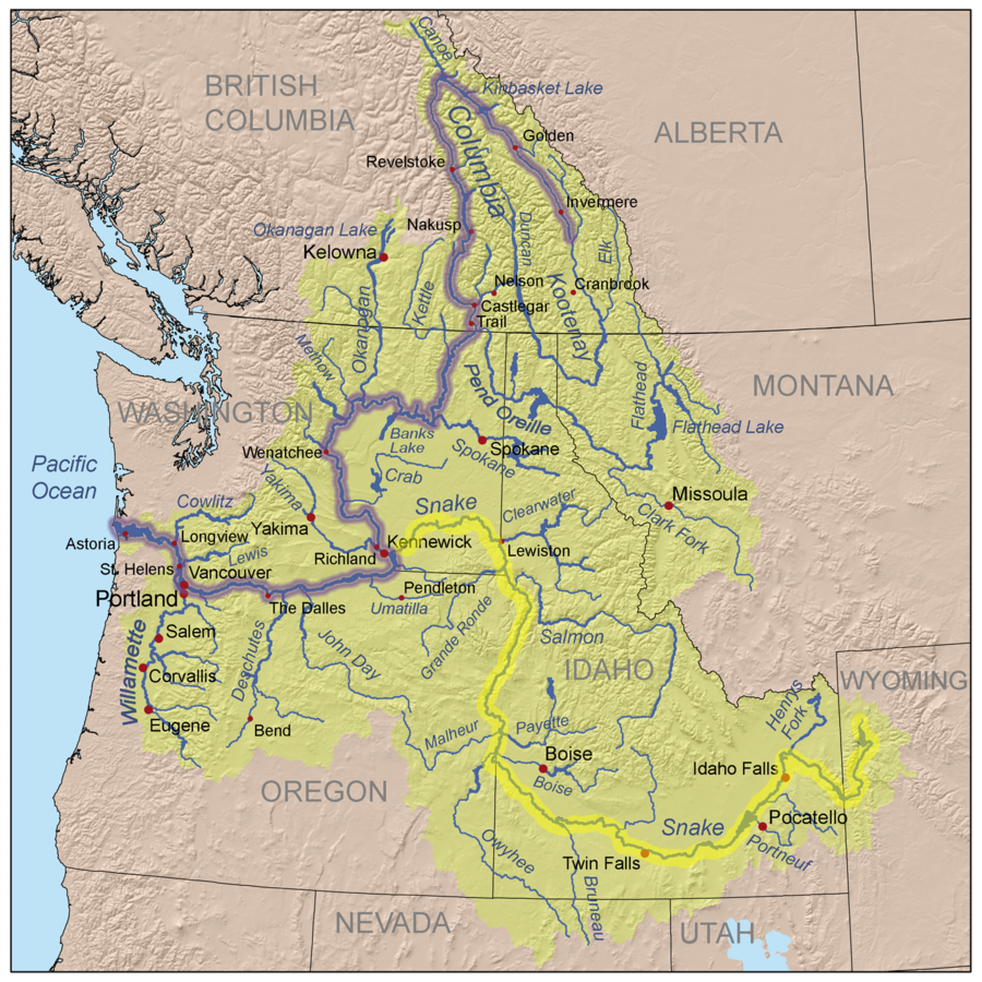 Columbia River Map Washington Columbia River - American Rivers