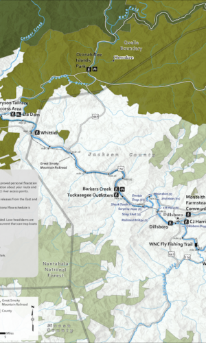 Tuckasegee River Fishing Map Tuckasegee River Blue Trail - American Rivers