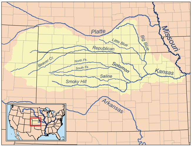 Kansas River   Map Kansas River Wikimedia 