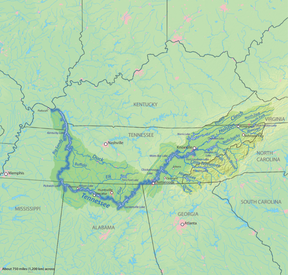 Map of the Holston River watershed