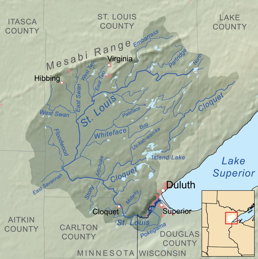 St Louis River   Map St Louis River Wikimedia 