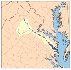 Map of the Rappahannock River, Virginia