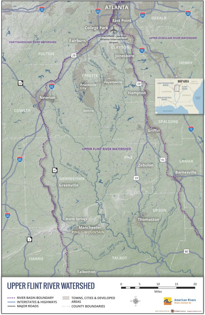 Upper Flint River Watershed map