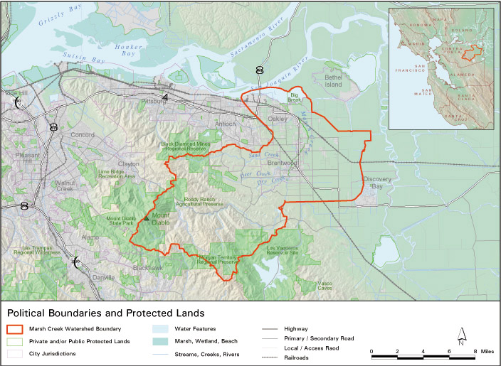 Map of the Marsh Creek watershed
