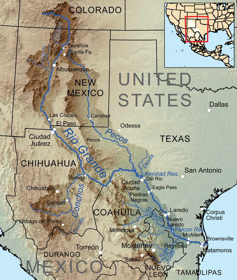 Rio Grande River Mexico Map - Emilia Natividad