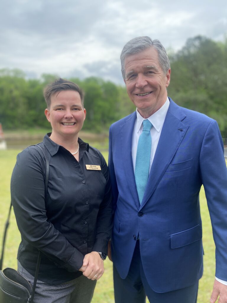 Donna Myers with North Carolina Governor, Roy cooper