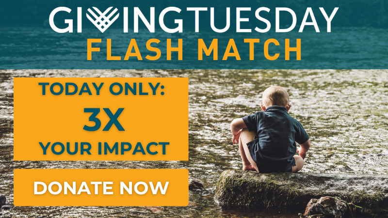 Giving Tuesday Flash Match: Donate today to have your gift matched 3x.