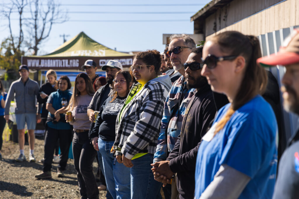 Residents in the Rollingwood neighborhood near Richmond, California, at the restoration celebration | Palmer Morse